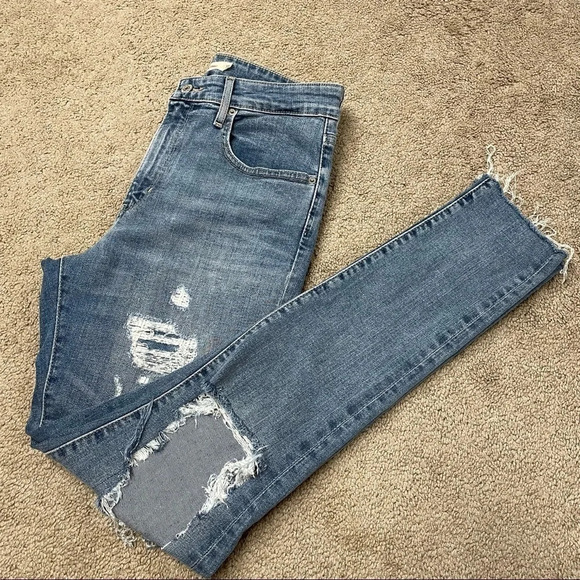 LEVI'S® PREMIUM 721 HIGH RISE RIPPED SKINNY WOMEN'S JEANS Drop It Like It's Hot - Picture 4 of 14